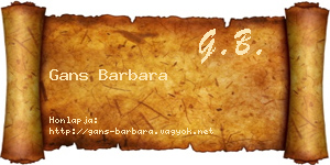 Gans Barbara névjegykártya